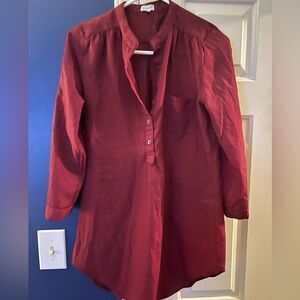Chic Burgundy Button Down Shirt for Women
